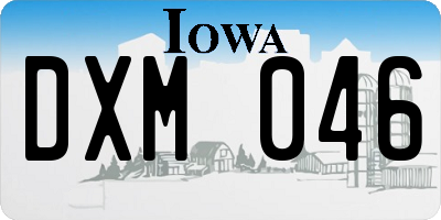 IA license plate DXM046