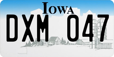 IA license plate DXM047