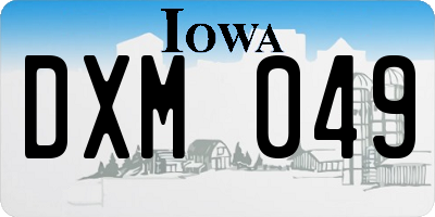IA license plate DXM049