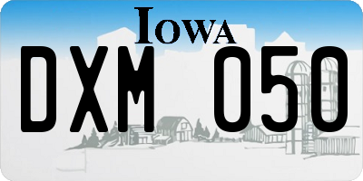 IA license plate DXM050