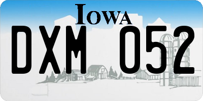 IA license plate DXM052