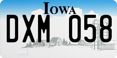 IA license plate DXM058