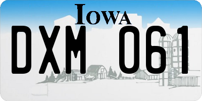 IA license plate DXM061