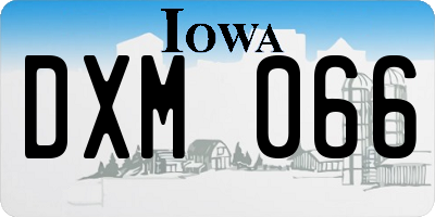 IA license plate DXM066