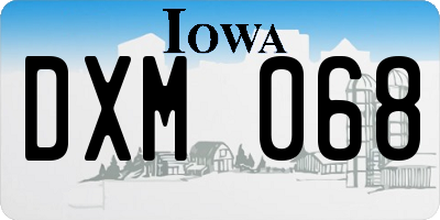 IA license plate DXM068