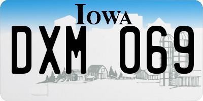IA license plate DXM069