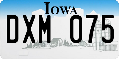IA license plate DXM075
