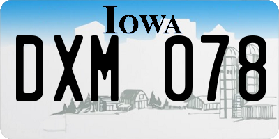 IA license plate DXM078