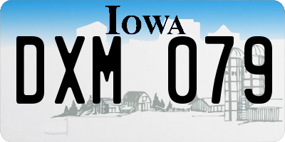 IA license plate DXM079