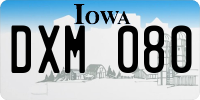 IA license plate DXM080