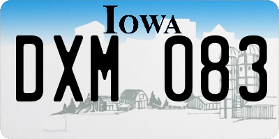 IA license plate DXM083