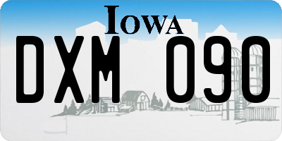 IA license plate DXM090