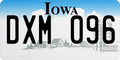 IA license plate DXM096