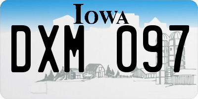 IA license plate DXM097