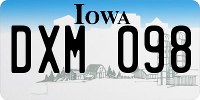 IA license plate DXM098
