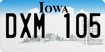 IA license plate DXM105