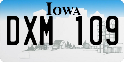 IA license plate DXM109