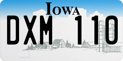 IA license plate DXM110