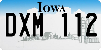 IA license plate DXM112