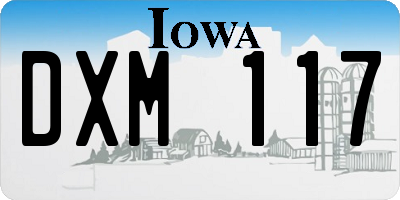 IA license plate DXM117