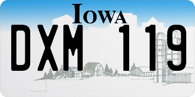 IA license plate DXM119