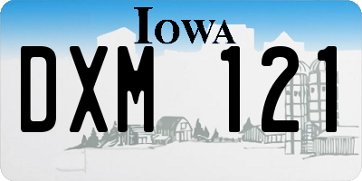 IA license plate DXM121