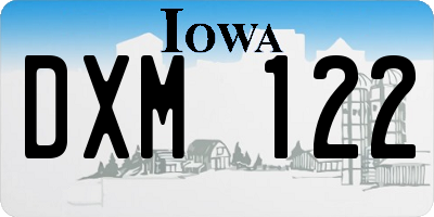IA license plate DXM122