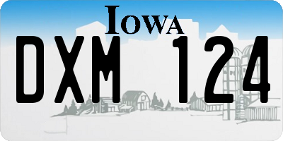 IA license plate DXM124