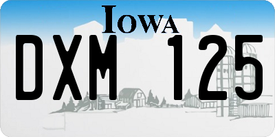 IA license plate DXM125