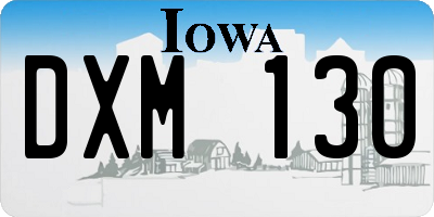 IA license plate DXM130