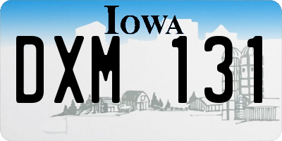 IA license plate DXM131