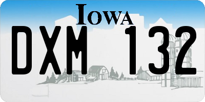 IA license plate DXM132