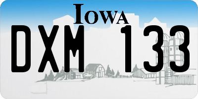 IA license plate DXM133