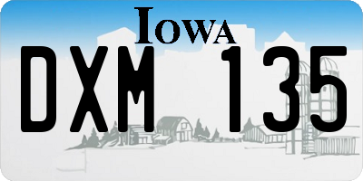IA license plate DXM135