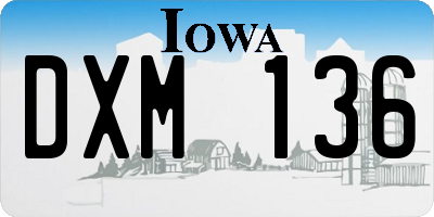 IA license plate DXM136
