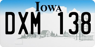 IA license plate DXM138