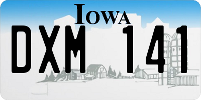 IA license plate DXM141