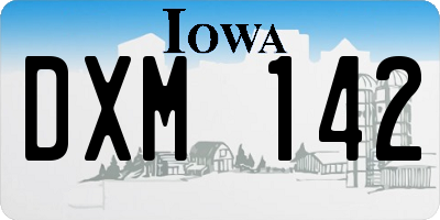 IA license plate DXM142