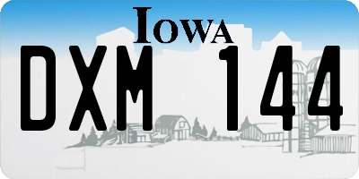 IA license plate DXM144