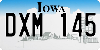 IA license plate DXM145
