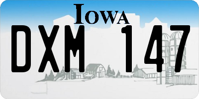 IA license plate DXM147