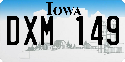 IA license plate DXM149