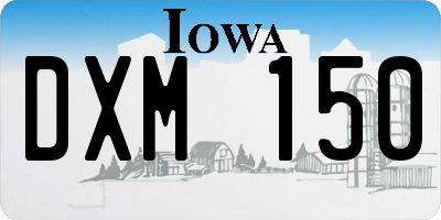 IA license plate DXM150