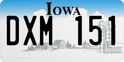 IA license plate DXM151