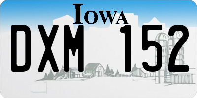 IA license plate DXM152