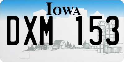 IA license plate DXM153