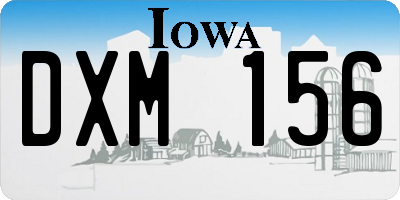 IA license plate DXM156