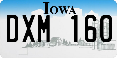 IA license plate DXM160