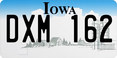 IA license plate DXM162