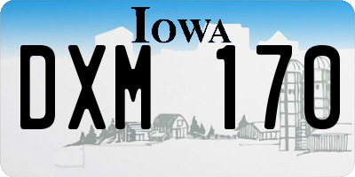 IA license plate DXM170